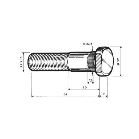 colonnina/colonnetta fissaggio ruota 22X64 IVECO 42064819 42064818 42127260 breda s003446