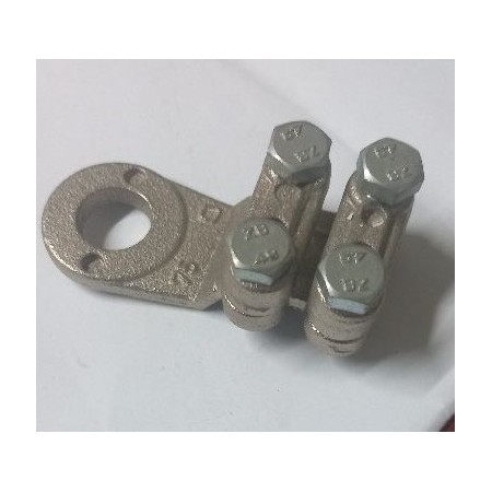 capicorda ottone nichellato doppio bloccaggio cavo 13mm occhiello 13mm