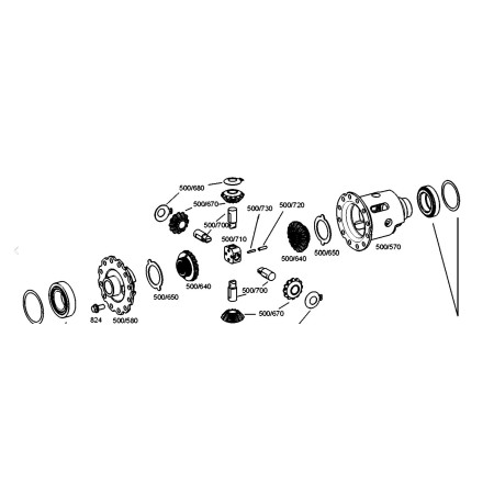 kit completo revisione differenziale zf 4472203007 iveco 503126491 503142854