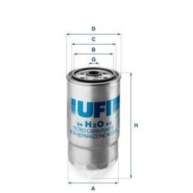 filtro carbur M16X1,5 62,5x70x171 ufi 24h2o03 fiat 71731829 77362339