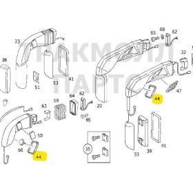 specchio piccolo retrovisore dx/sx tourismo mercedes a0018113833