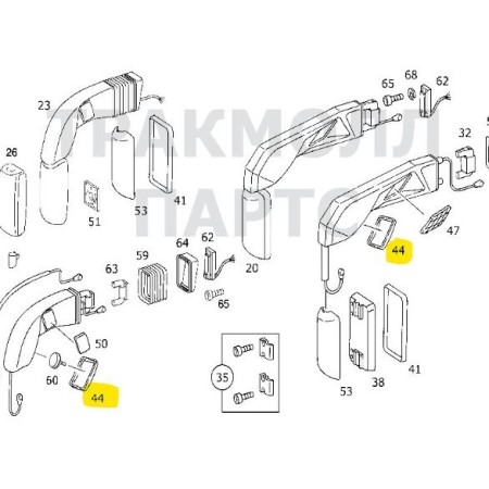 specchio piccolo retrovisore dx/sx tourismo mercedes a0018113833